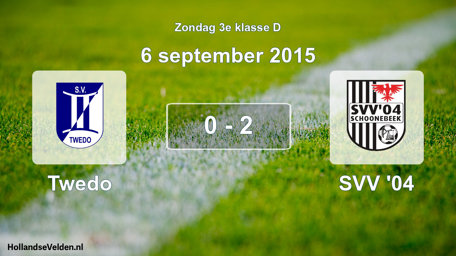 Total number of matches played: Twedo - SVV '04 0 - 2 (6 September 2015)