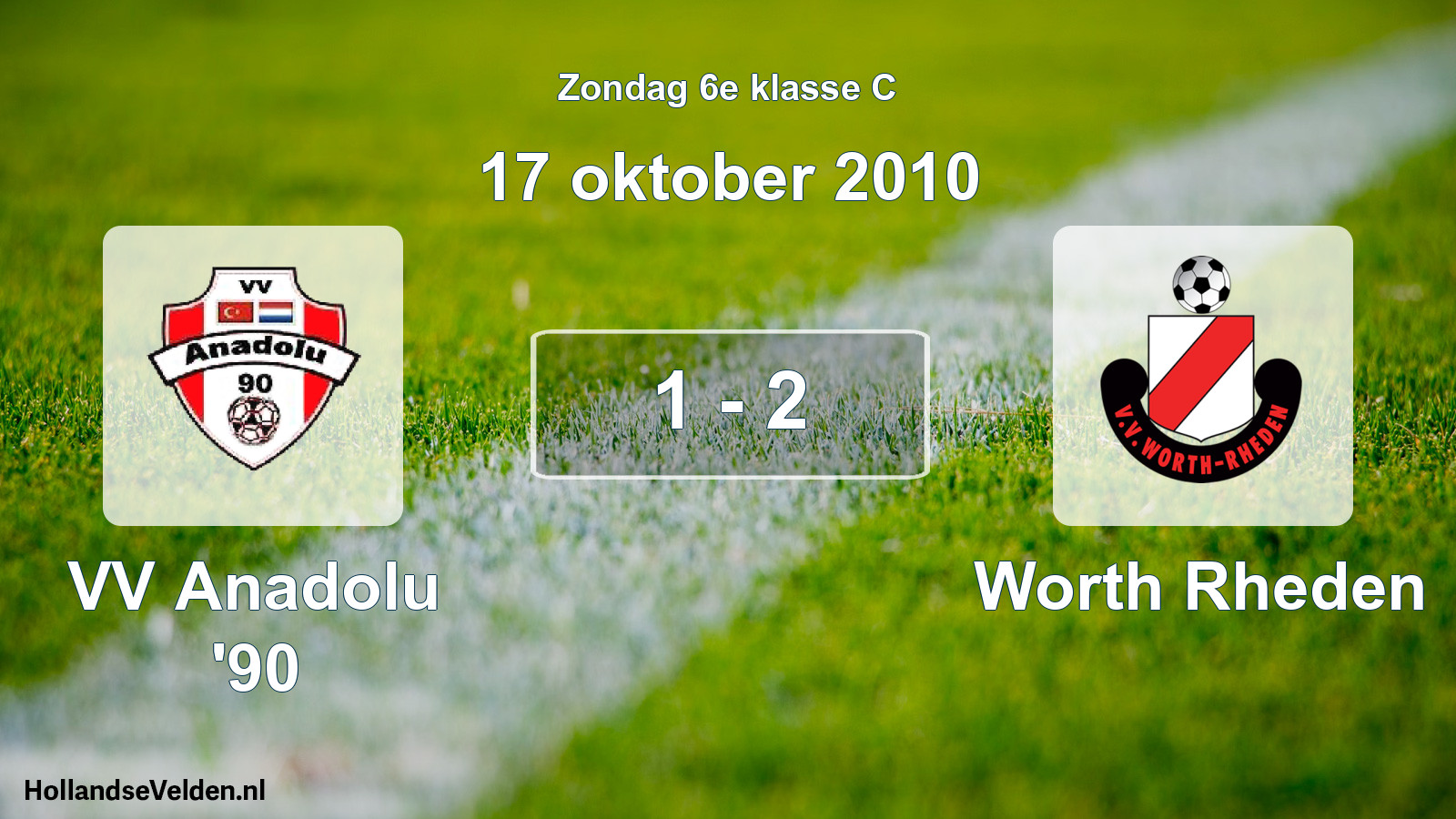 Gespeelde wedstrijd: VV Anadolu '90 - Worth Rheden 1 - 2 (17 oktober 2010)