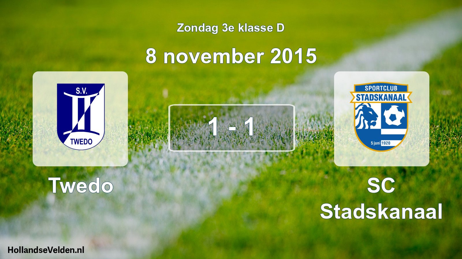 Total number of matches played: Twedo - SC Stadskanaal 1 - 1 (8 November 2015)
