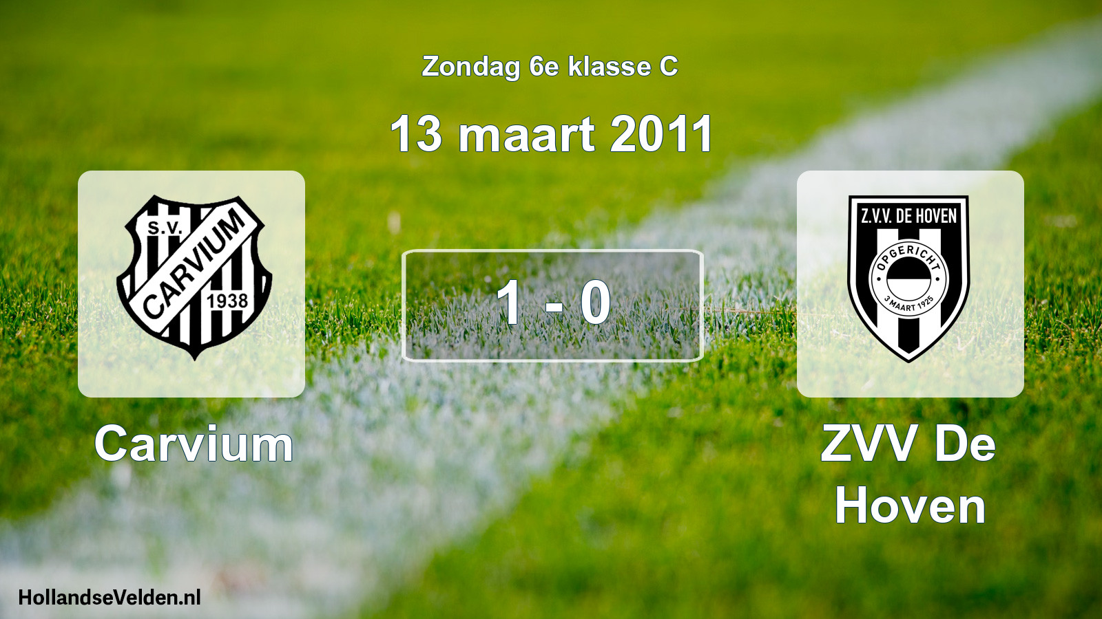 Total number of matches played: Carvium - ZVV De Hoven 1 - 0 (13 March 2011)