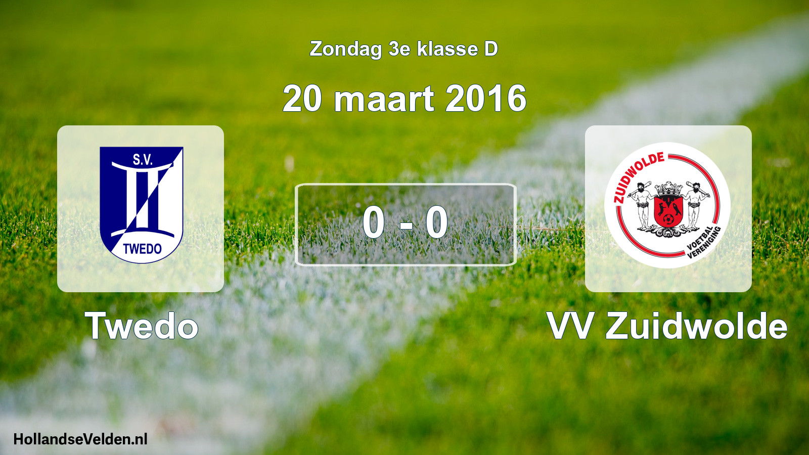 Total number of matches played: Twedo - VV Zuidwolde 0 - 0 (20 March 2016)
