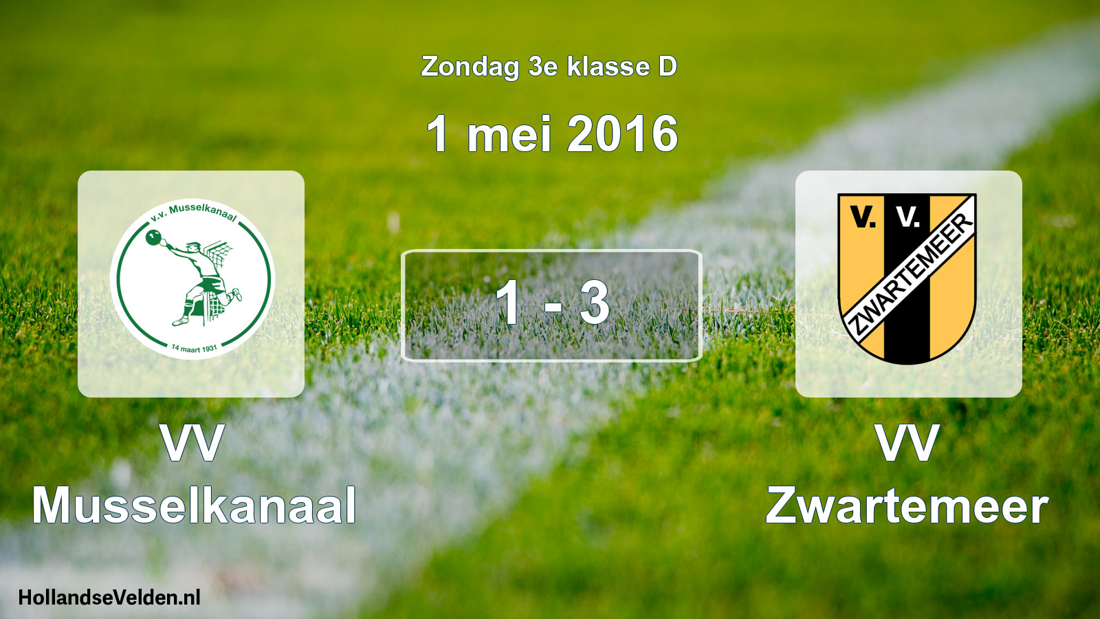 Total number of matches played: VV Musselkanaal - VV Zwartemeer 1 - 3 (1 May 2016)