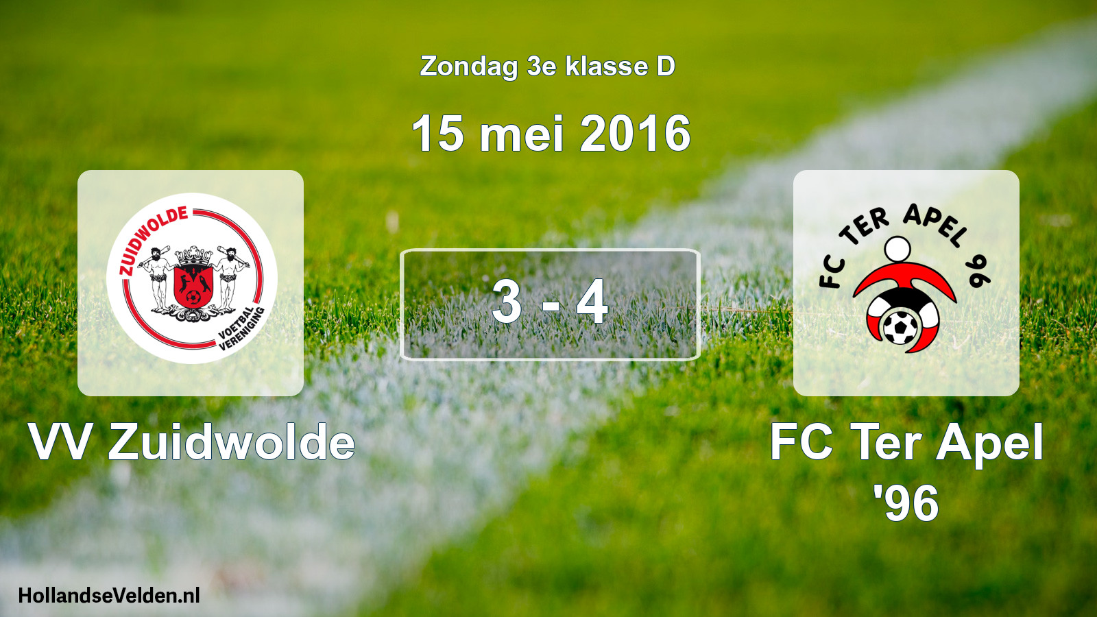 Total number of matches played: VV Zuidwolde - FC Ter Apel '96 3 - 4 (15 May 2016)