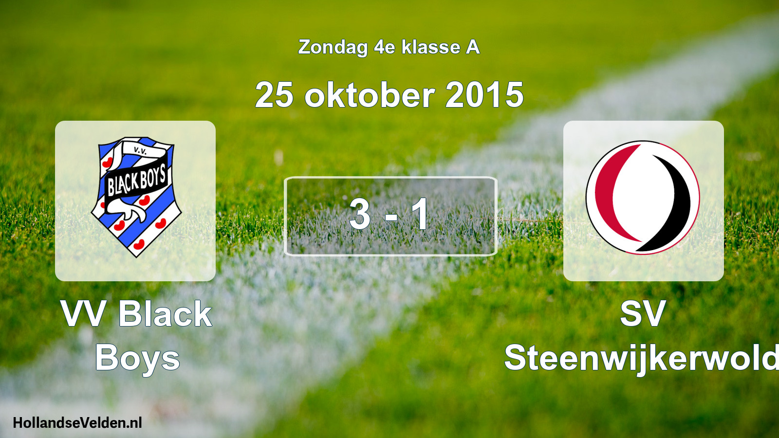 Total number of matches played: VV Black Boys - SV Steenwijkerwold 3 - 1 (25 October 2015)