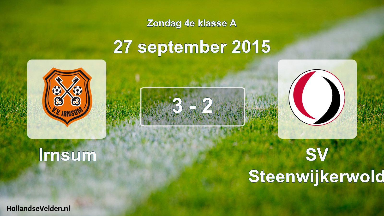 Total number of matches played: Irnsum - SV Steenwijkerwold 3 - 2 (27 September 2015)