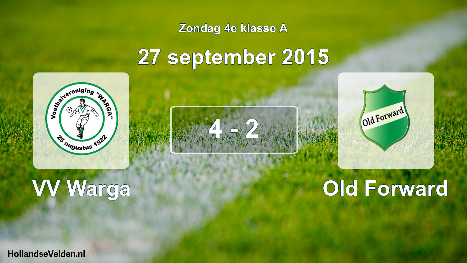 Total number of matches played: VV Warga - Old Forward 4 - 2 (27 September 2015)