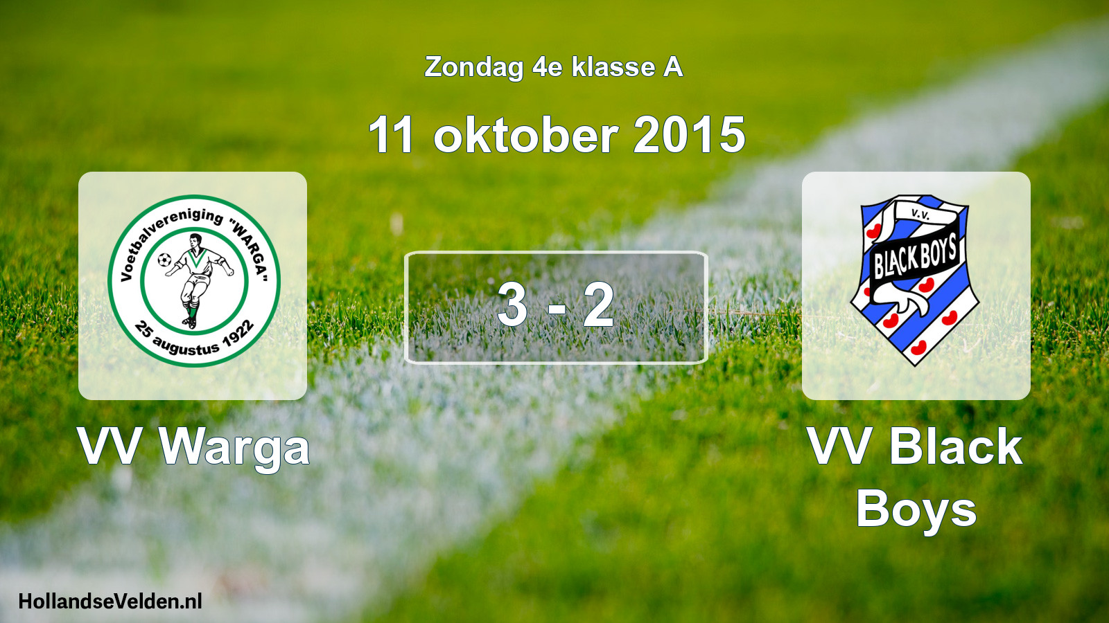 Total number of matches played: VV Warga - VV Black Boys 3 - 2 (11 October 2015)