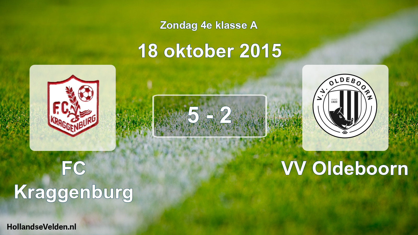 Total number of matches played: FC Kraggenburg - VV Oldeboorn 5 - 2 (18 October 2015)