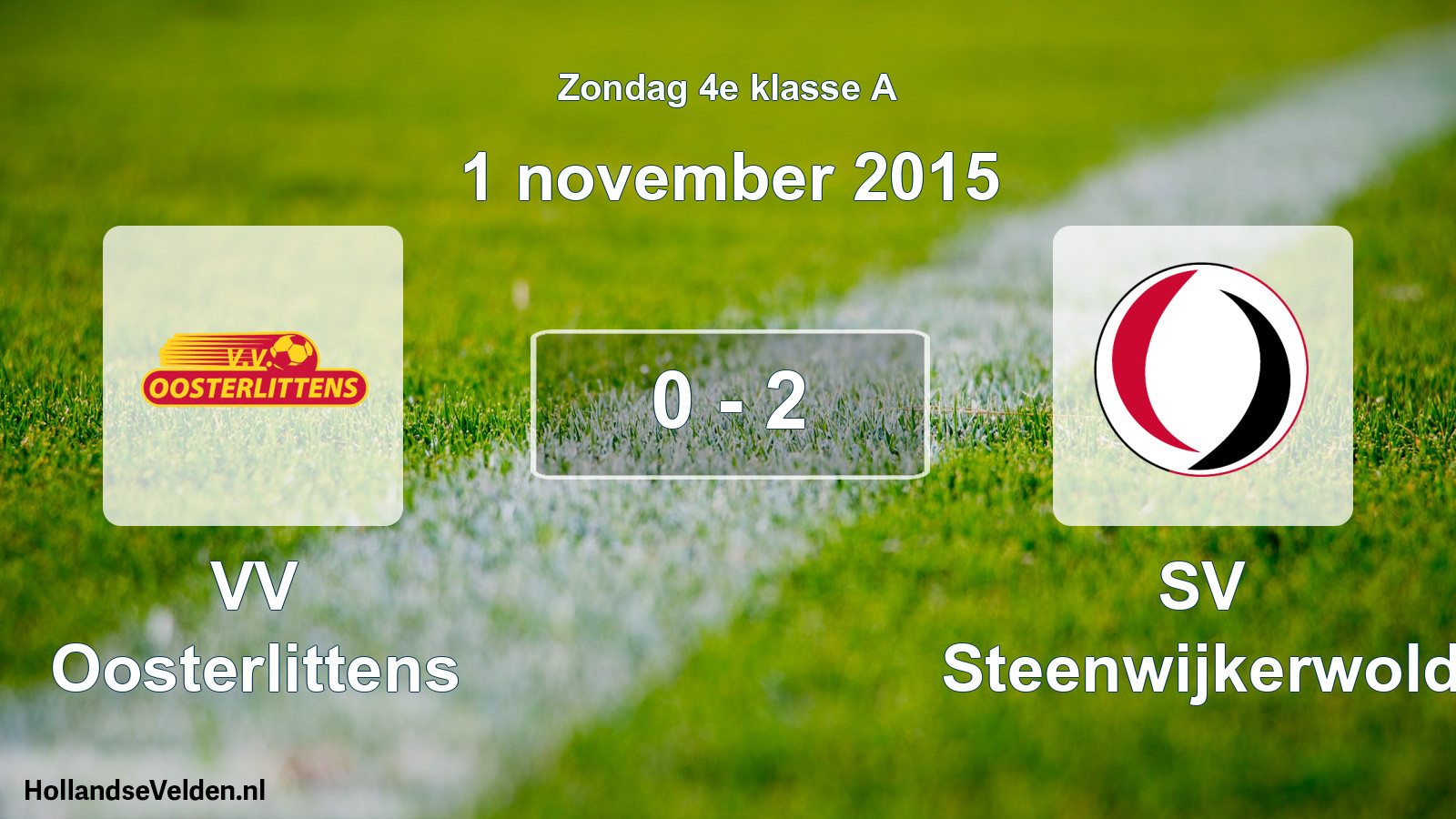 Total number of matches played: VV Oosterlittens - SV Steenwijkerwold 0 - 2 (1 November 2015)
