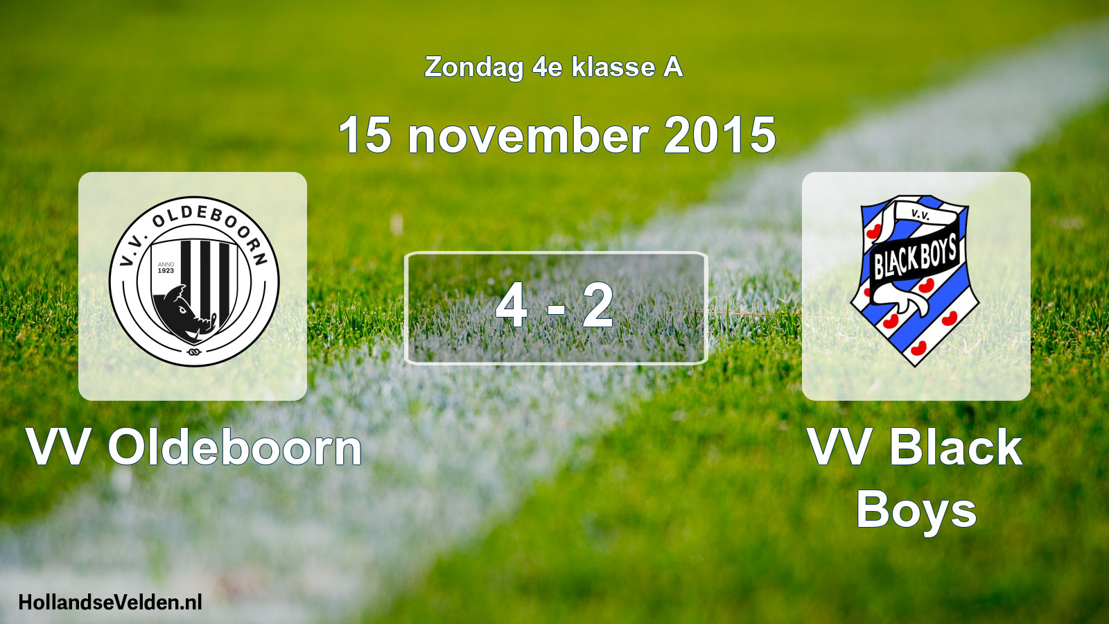 Total number of matches played: VV Oldeboorn - VV Black Boys 4 - 2 (15 November 2015)