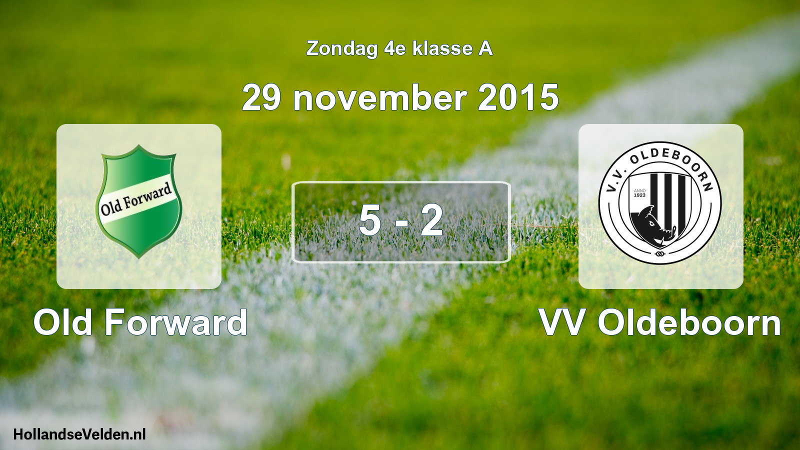 Total number of matches played: Old Forward - VV Oldeboorn 5 - 2 (29 November 2015)
