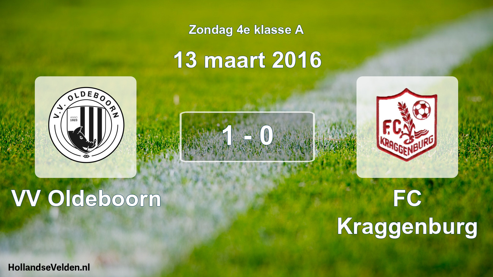 Total number of matches played: VV Oldeboorn - FC Kraggenburg 1 - 0 (13 March 2016)