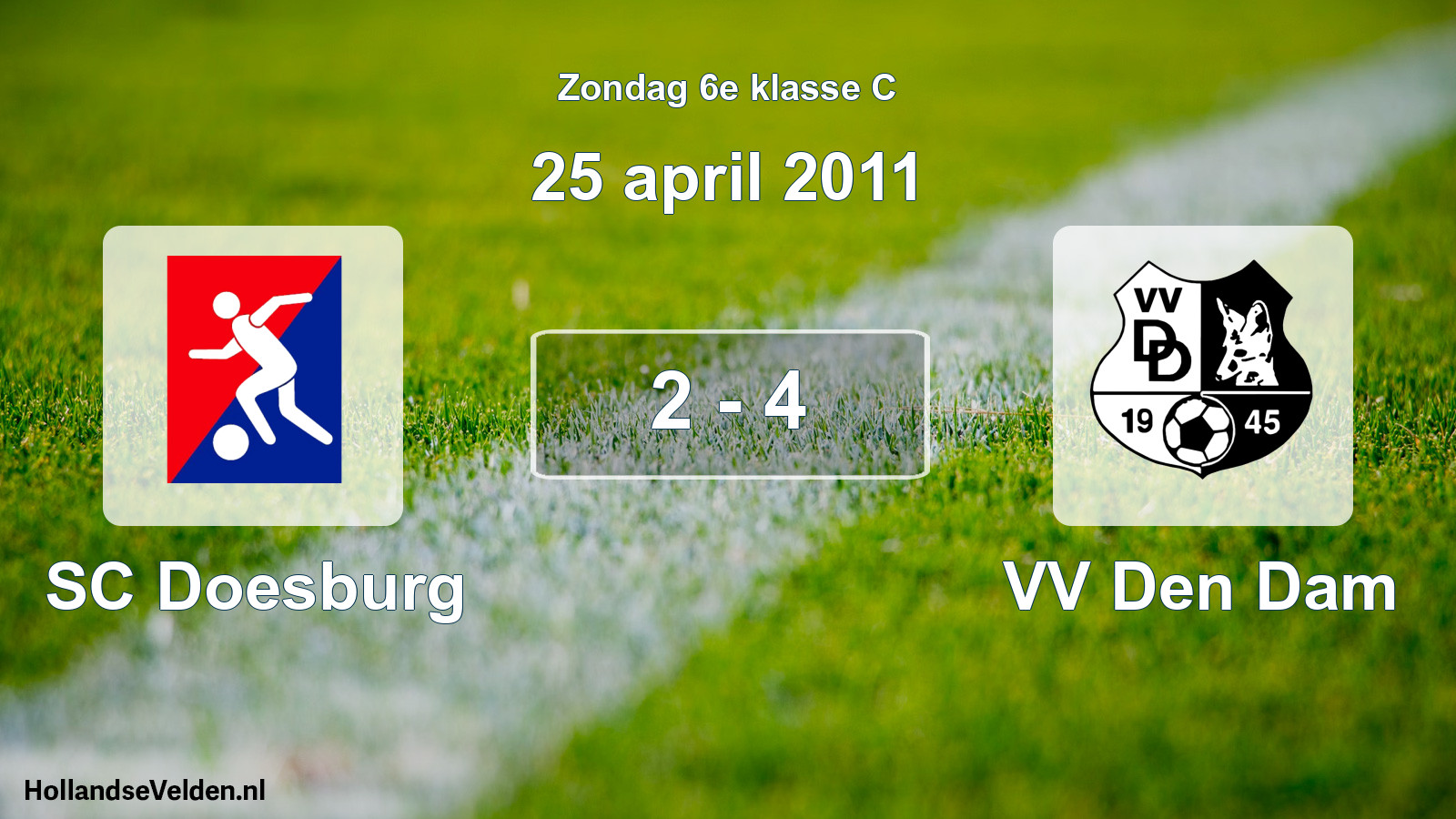 Total number of matches played: SC Doesburg - VV Den Dam 2 - 4 (25 April 2011)