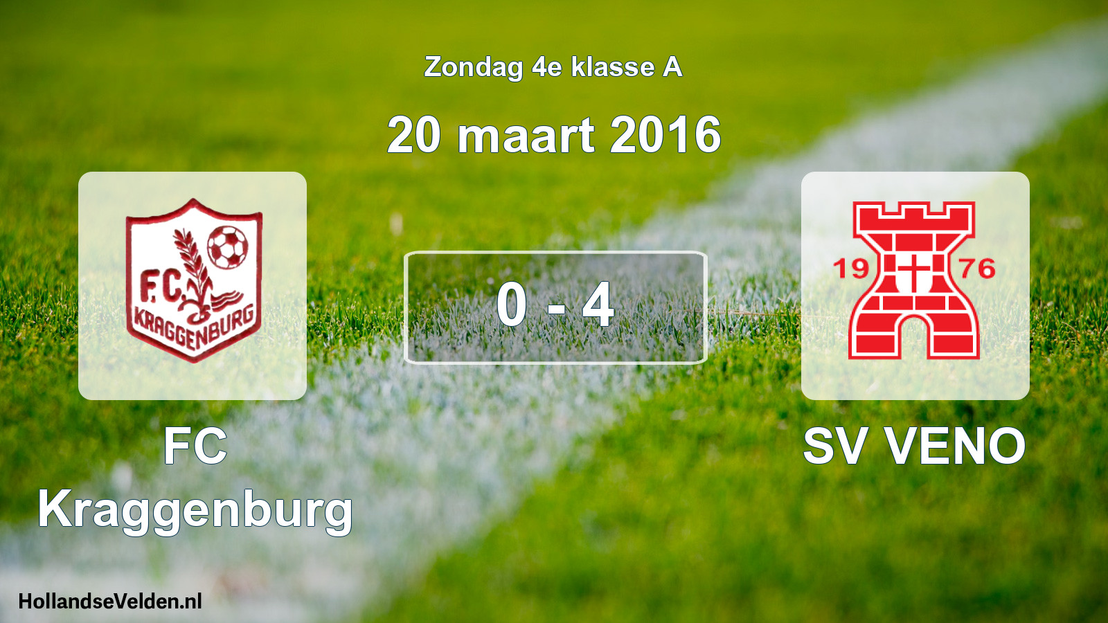 Total number of matches played: FC Kraggenburg - SV VENO 0 - 4 (20 March 2016)