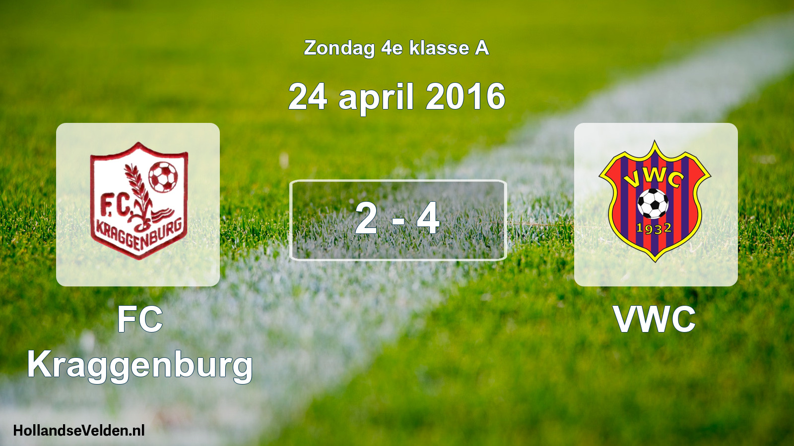 Total number of matches played: FC Kraggenburg - VWC 2 - 4 (24 April 2016)