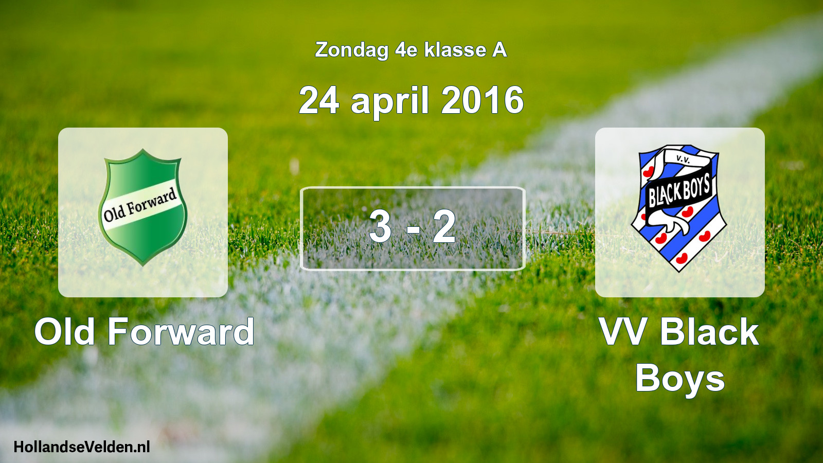 Total number of matches played: Old Forward - VV Black Boys 3 - 2 (24 April 2016)