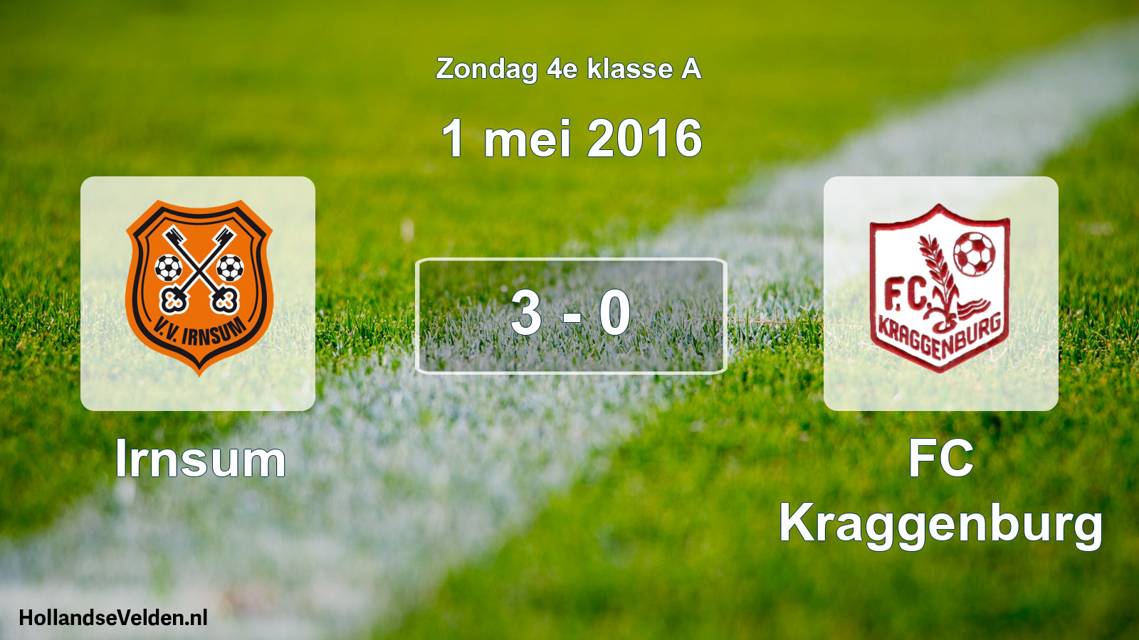 Total number of matches played: Irnsum - FC Kraggenburg 3 - 0 (1 May 2016)