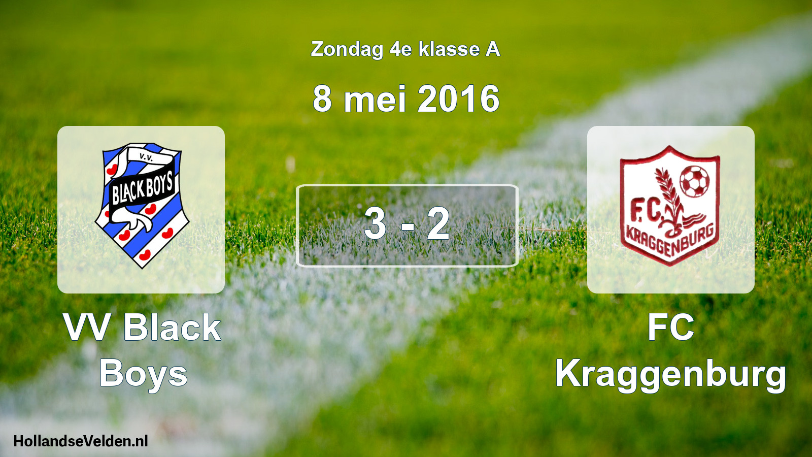 Total number of matches played: VV Black Boys - FC Kraggenburg 3 - 2 (8 May 2016)