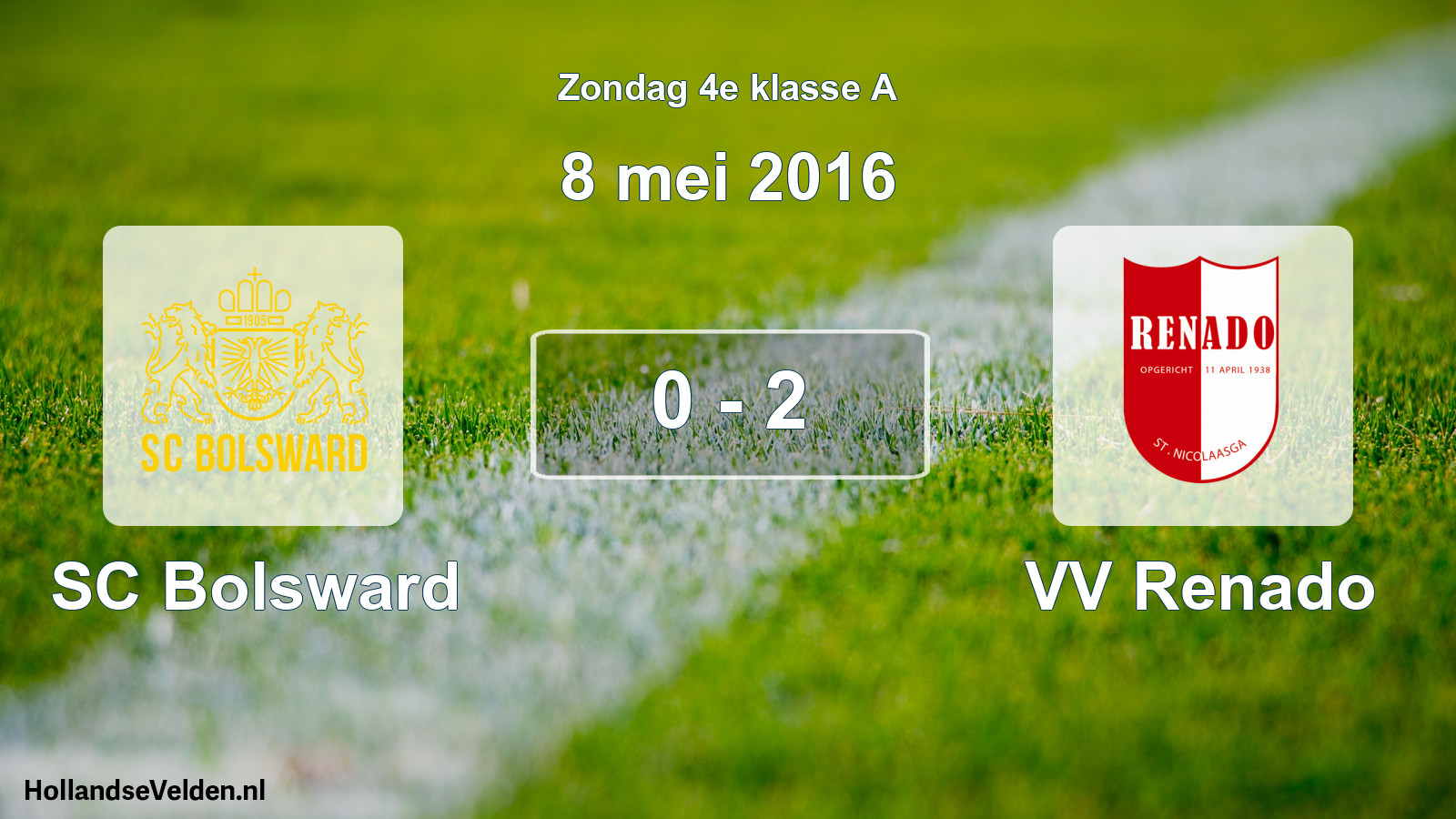 Total number of matches played: SC Bolsward - VV Renado 0 - 2 (8 May 2016)