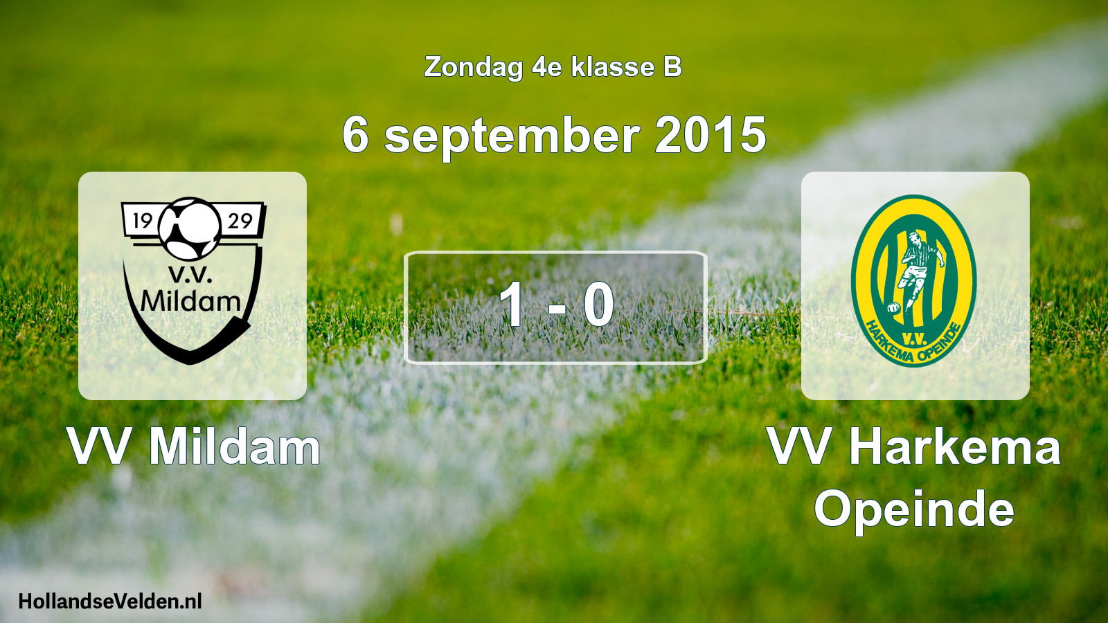 Total number of matches played: VV Mildam - VV Harkema Opeinde 1 - 0 (6 September 2015)