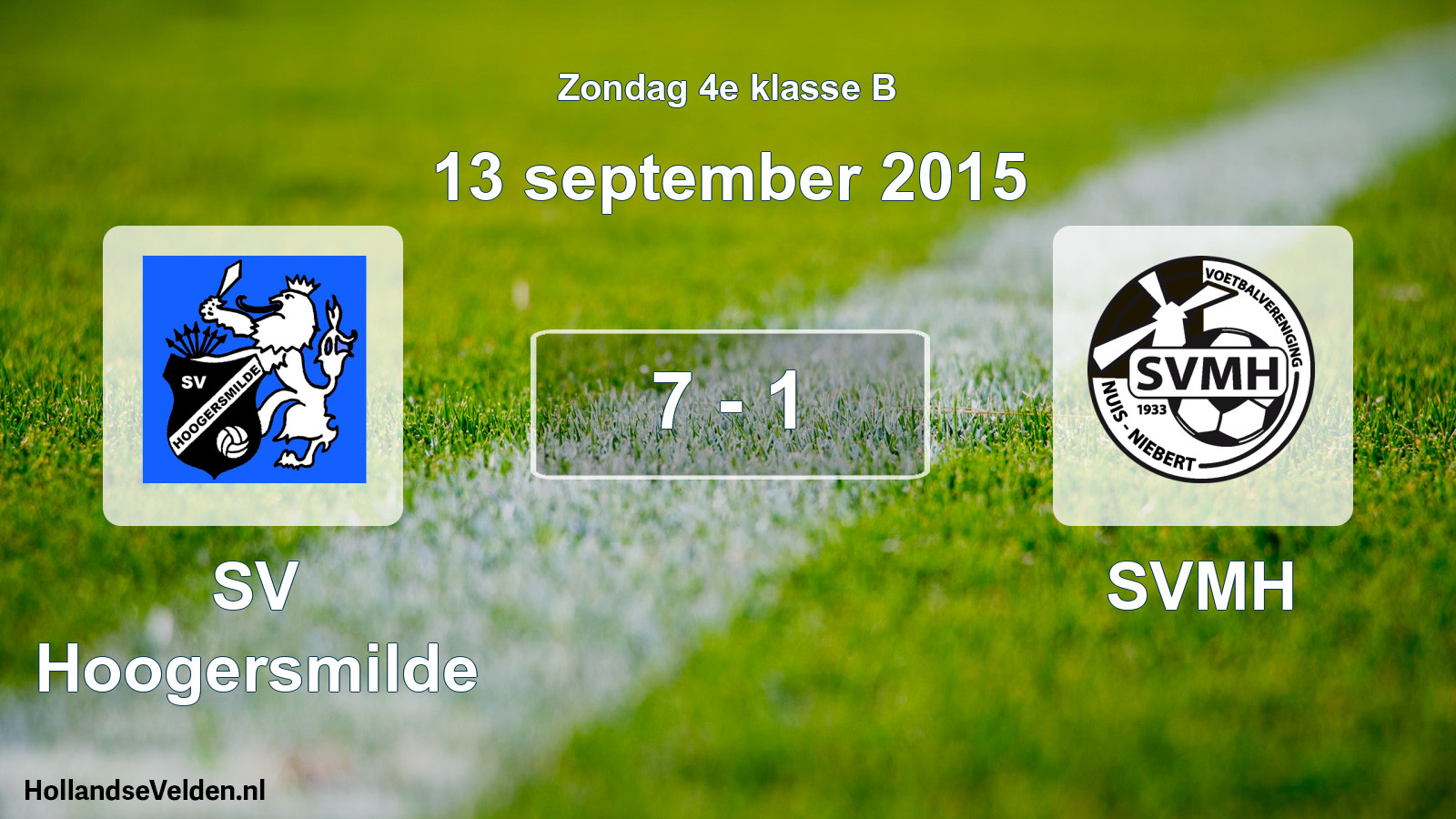 Total number of matches played: SV Hoogersmilde - SVMH 7 - 1 (13 September 2015)