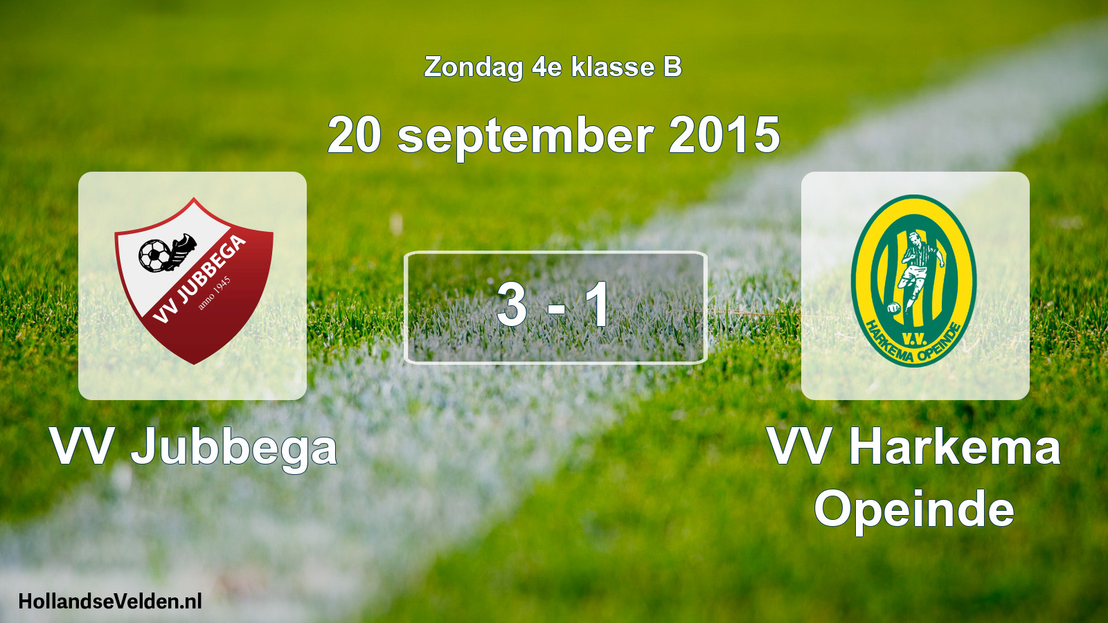 Total number of matches played: VV Jubbega - VV Harkema Opeinde 3 - 1 (20 September 2015)
