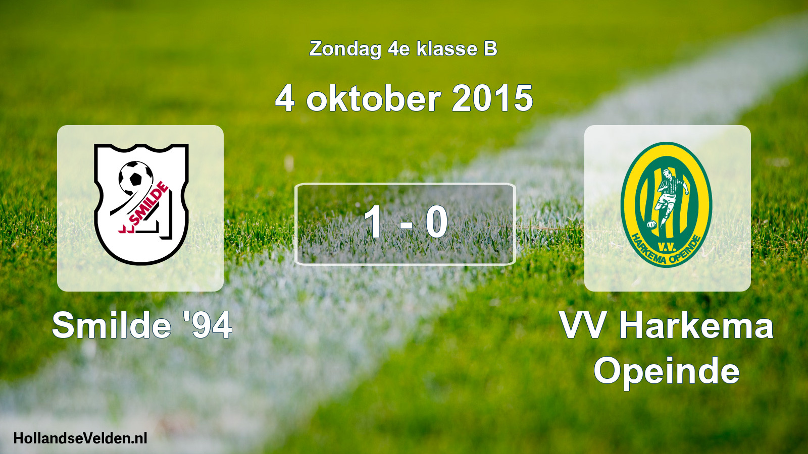 Total number of matches played: Smilde '94 - VV Harkema Opeinde 1 - 0 (4 October 2015)