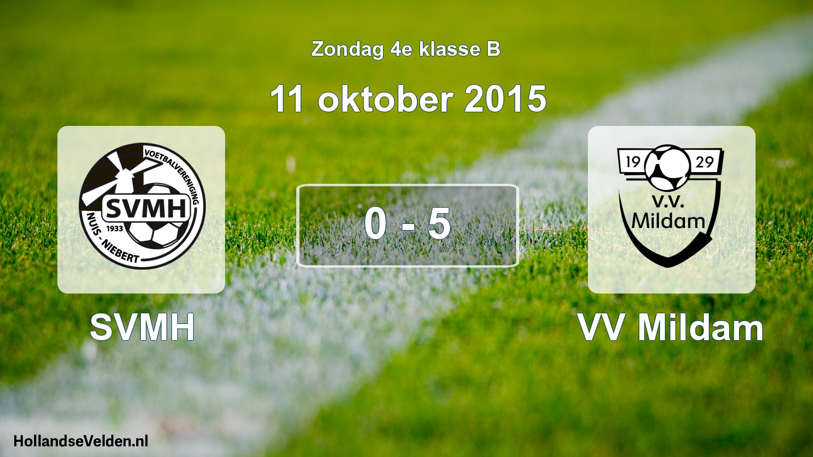 Total number of matches played: SVMH - VV Mildam 0 - 5 (11 October 2015)
