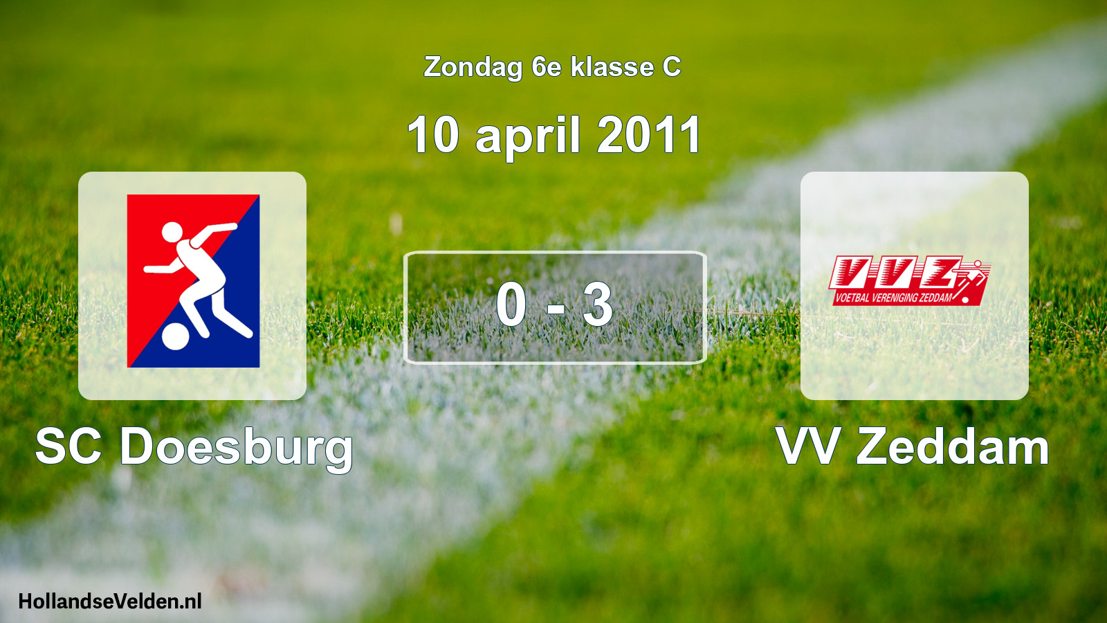 Total number of matches played: SC Doesburg - VV Zeddam 0 - 3 (10 April 2011)
