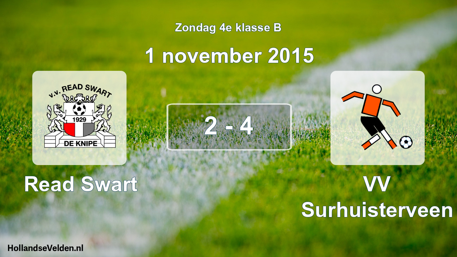 Total number of matches played: Read Swart - VV Surhuisterveen 2 - 4 (1 November 2015)