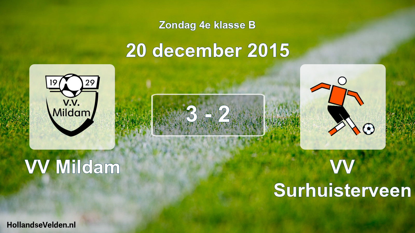 Total number of matches played: VV Mildam - VV Surhuisterveen 3 - 2 (20 December 2015)