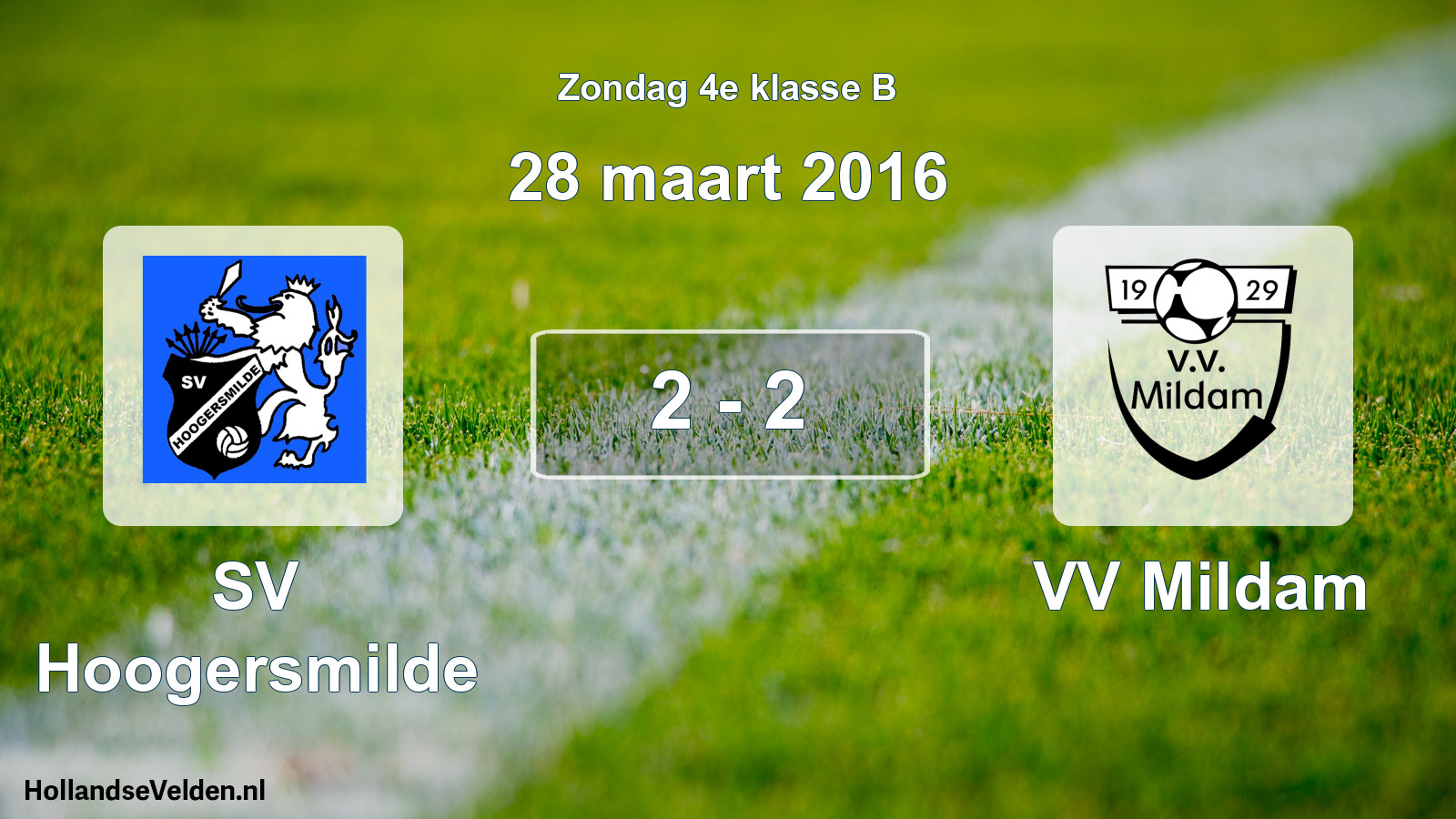 Total number of matches played: SV Hoogersmilde - VV Mildam 2 - 2 (28 March 2016)