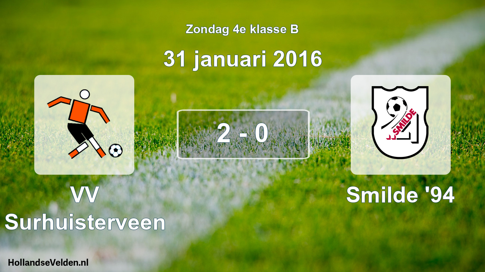 Total number of matches played: VV Surhuisterveen - Smilde '94 2 - 0 (31 January 2016)