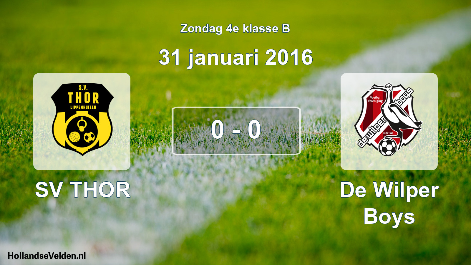 Total number of matches played: SV THOR - De Wilper Boys 0 - 0 (31 January 2016)