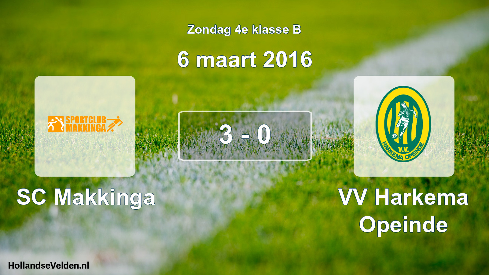 Total number of matches played: SC Makkinga - VV Harkema Opeinde 3 - 0 (6 March 2016)