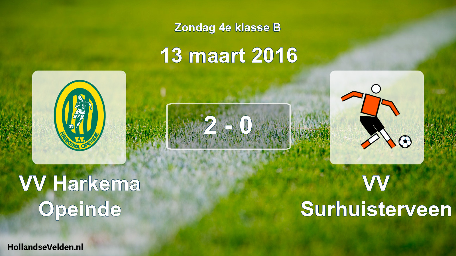 Total number of matches played: VV Harkema Opeinde - VV Surhuisterveen 2 - 0 (13 March 2016)