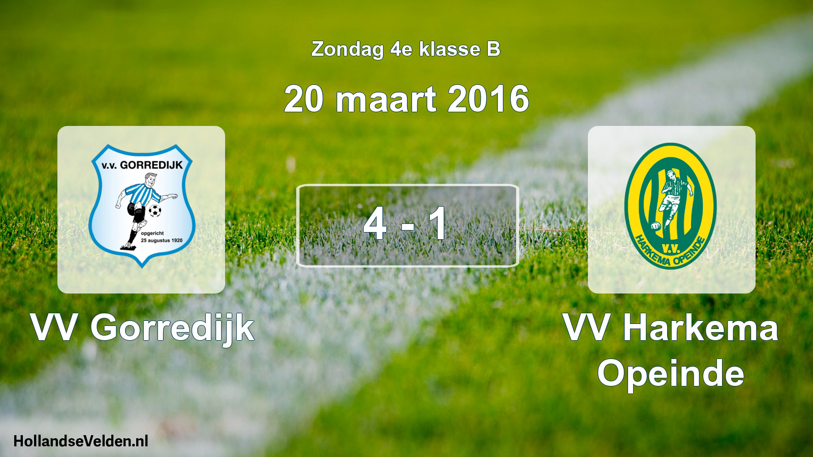 Total number of matches played: VV Gorredijk - VV Harkema Opeinde 4 - 1 (20 March 2016)