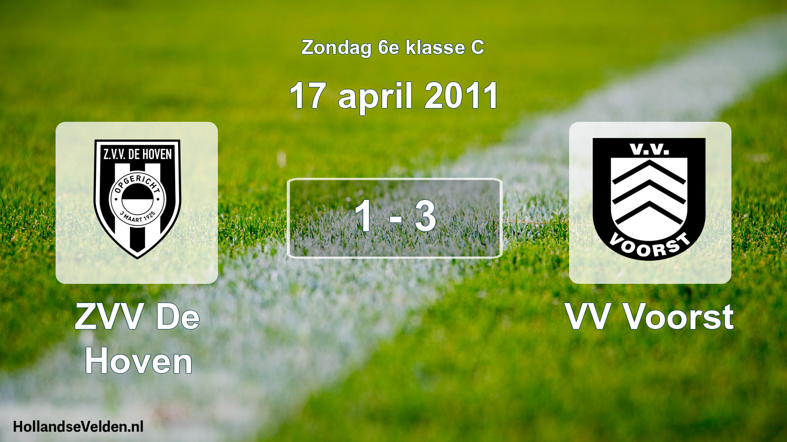 Total number of matches played: ZVV De Hoven - VV Voorst 1 - 3 (17 April 2011)