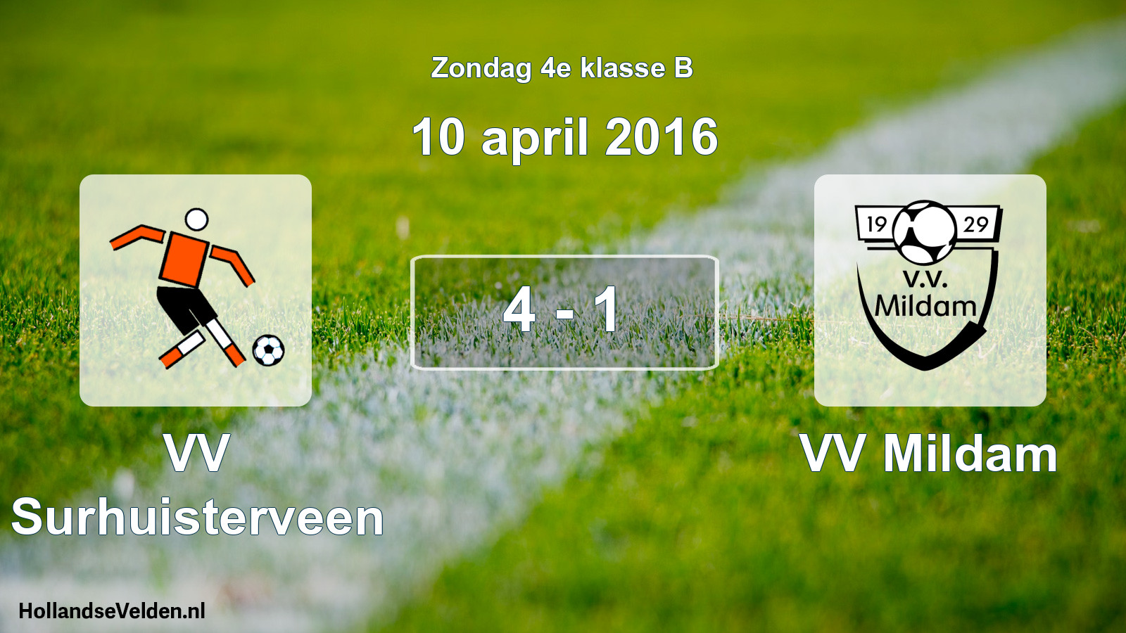 Total number of matches played: VV Surhuisterveen - VV Mildam 4 - 1 (10 April 2016)