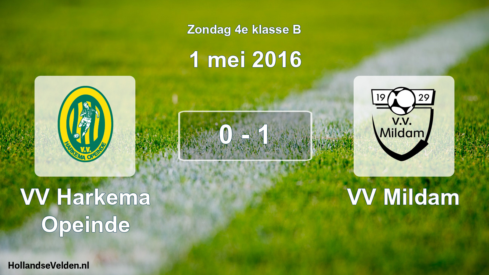 Total number of matches played: VV Harkema Opeinde - VV Mildam 0 - 1 (1 May 2016)