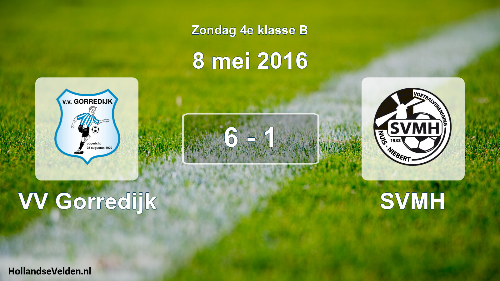 Total number of matches played: VV Gorredijk - SVMH 6 - 1 (8 May 2016)
