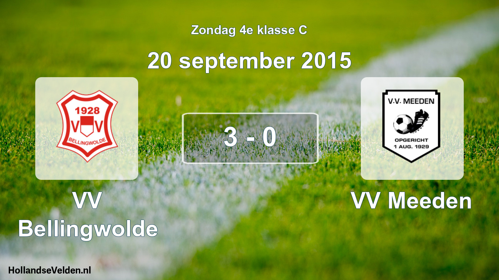 Total number of matches played: VV Bellingwolde - VV Meeden 3 - 0 (20 September 2015)