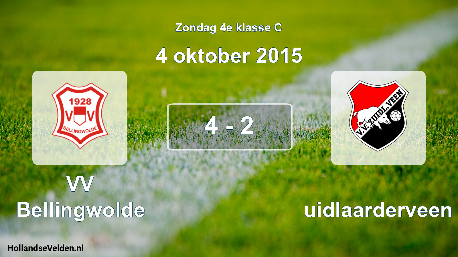 Total number of matches played: VV Bellingwolde - Zuidlaarderveen 4 - 2 (4 October 2015)