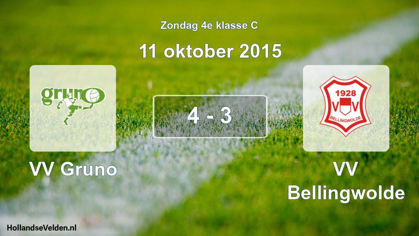 Total number of matches played: VV Gruno - VV Bellingwolde 4 - 3 (11 October 2015)