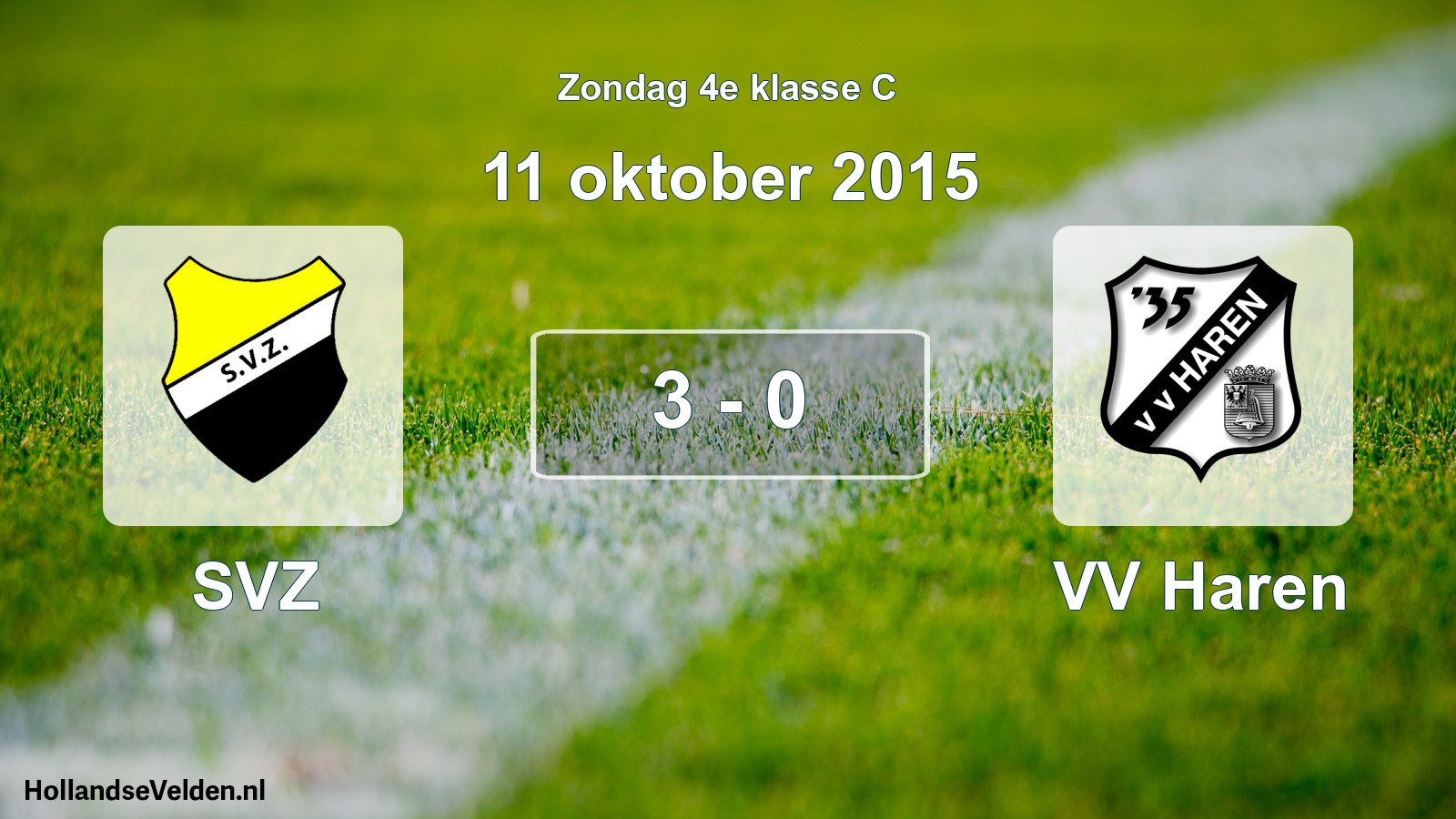 Total number of matches played: SVZ - VV Haren 3 - 0 (11 October 2015)