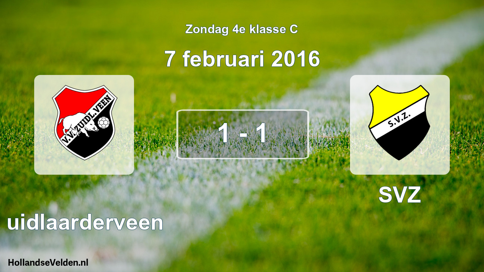 Total number of matches played: Zuidlaarderveen - SVZ 1 - 1 (7 February 2016)