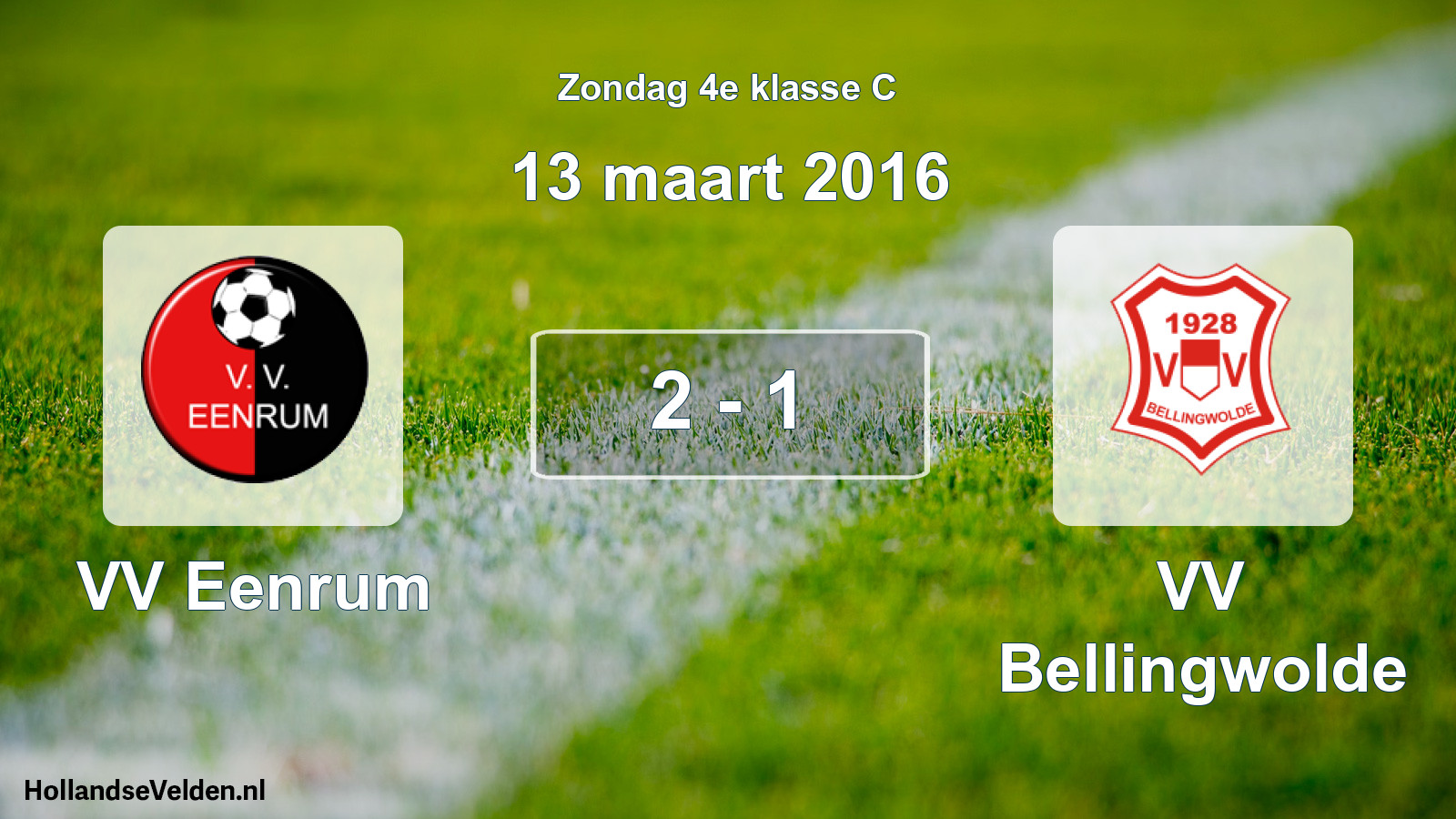 Total number of matches played: VV Eenrum - VV Bellingwolde 2 - 1 (13 March 2016)
