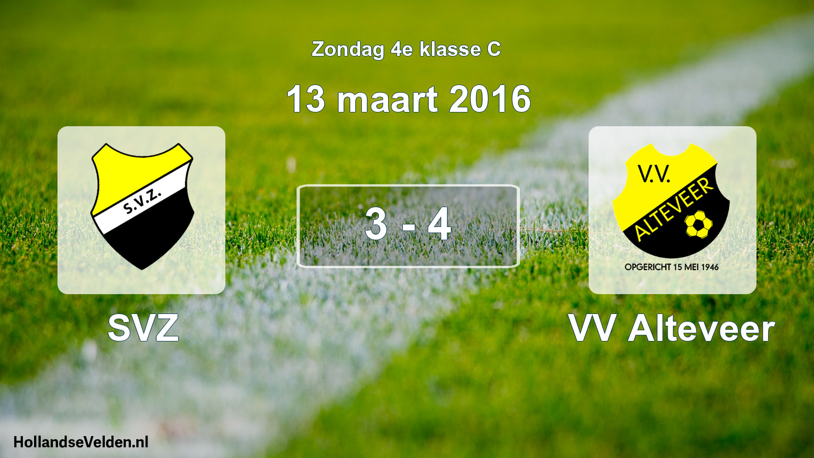 Total number of matches played: SVZ - VV Alteveer 3 - 4 (13 March 2016)