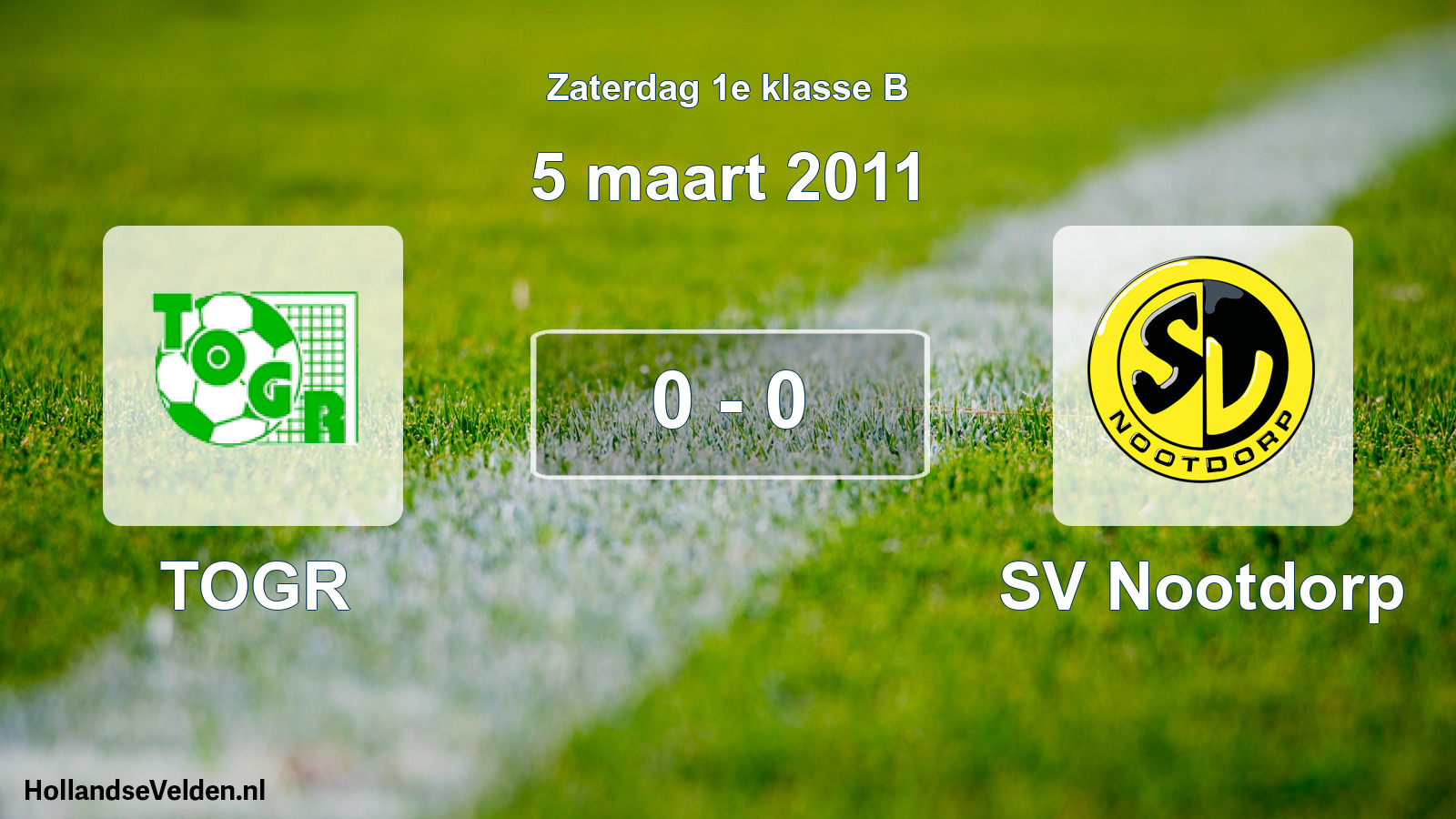 Total number of matches played: TOGR - SV Nootdorp 0 - 0 (5 March 2011)