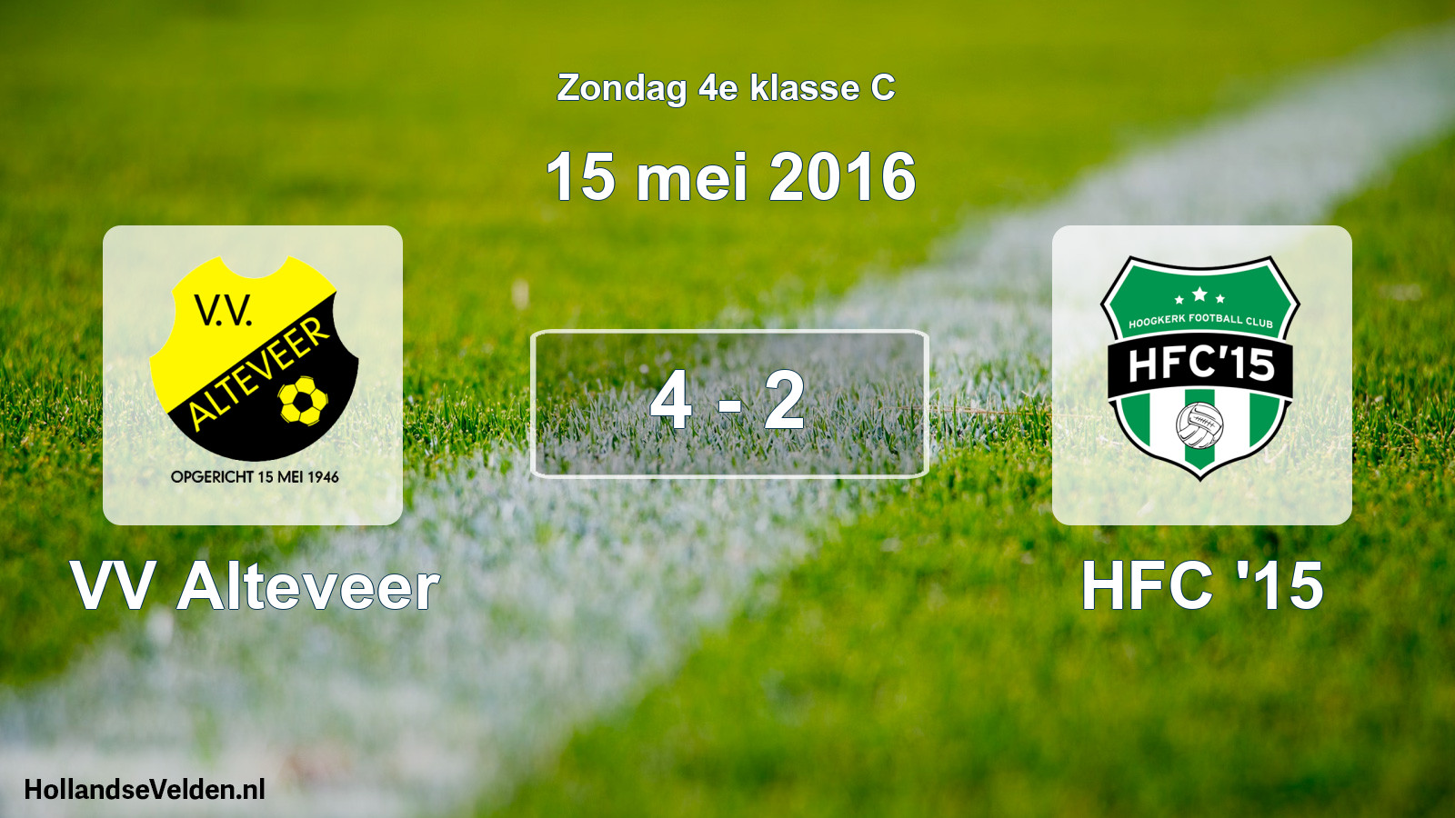 Total number of matches played: VV Alteveer - HFC '15 4 - 2 (15 May 2016)